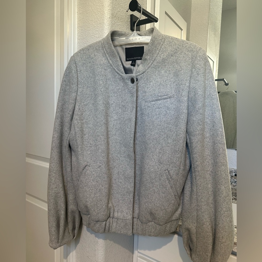 Banana Republic Light Gray Bomber Jacket